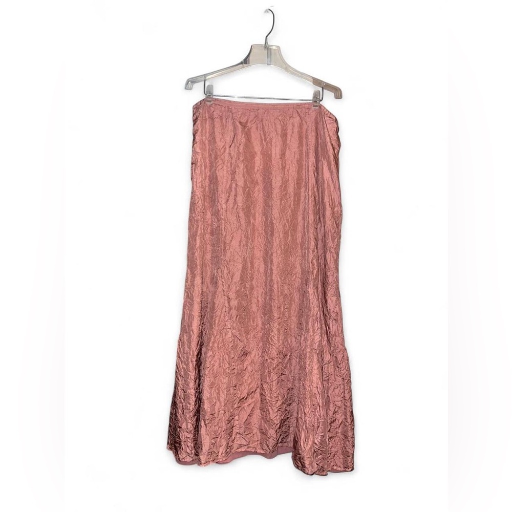 J. Jill Dusty Rose Crinkle Effect Silk Skirt